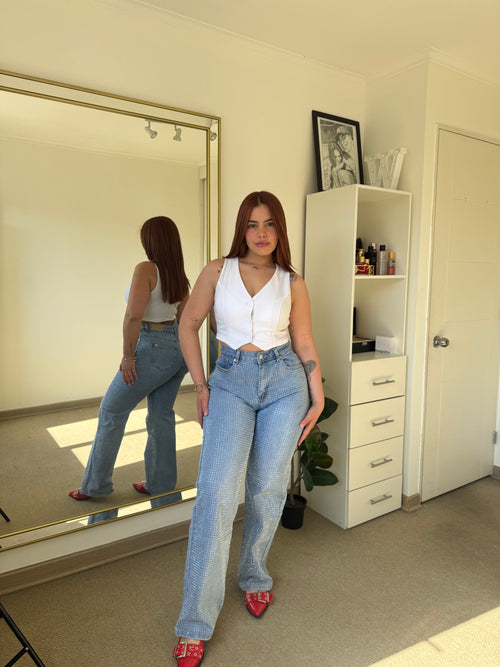 Jeans Recto Brillo liso