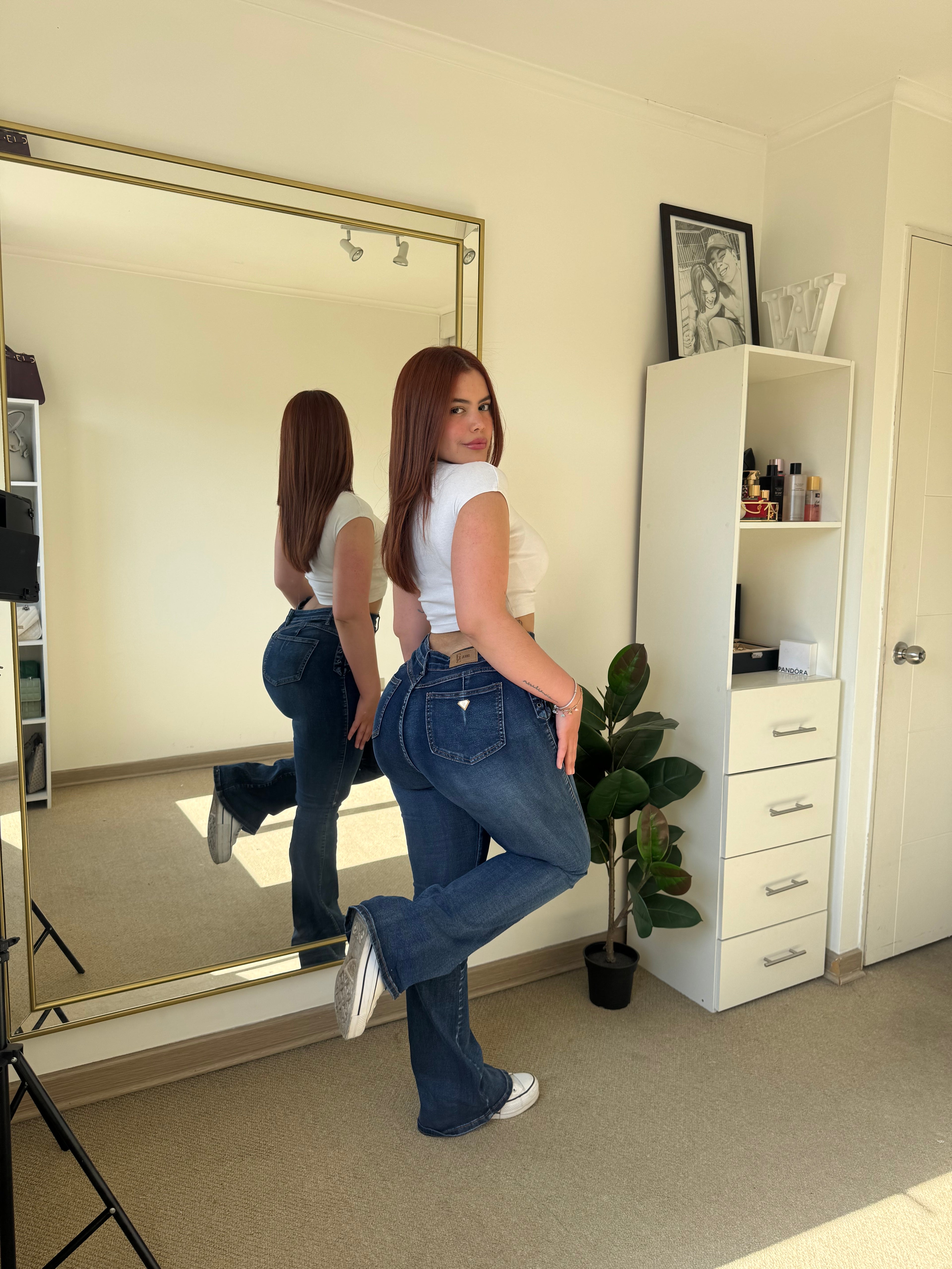 Jeans Flare Trenzado Push Up