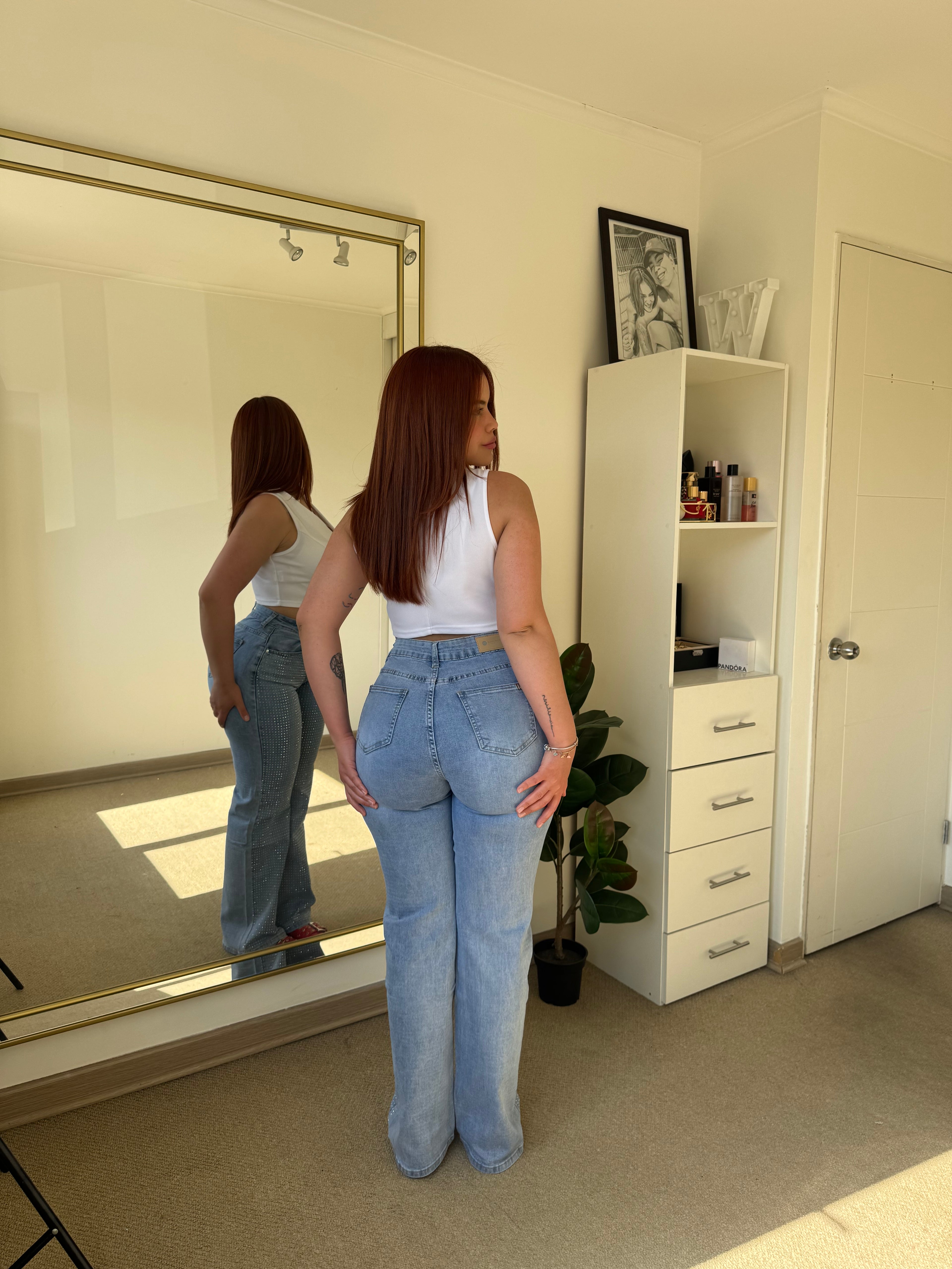 Jeans Recto Brillo liso