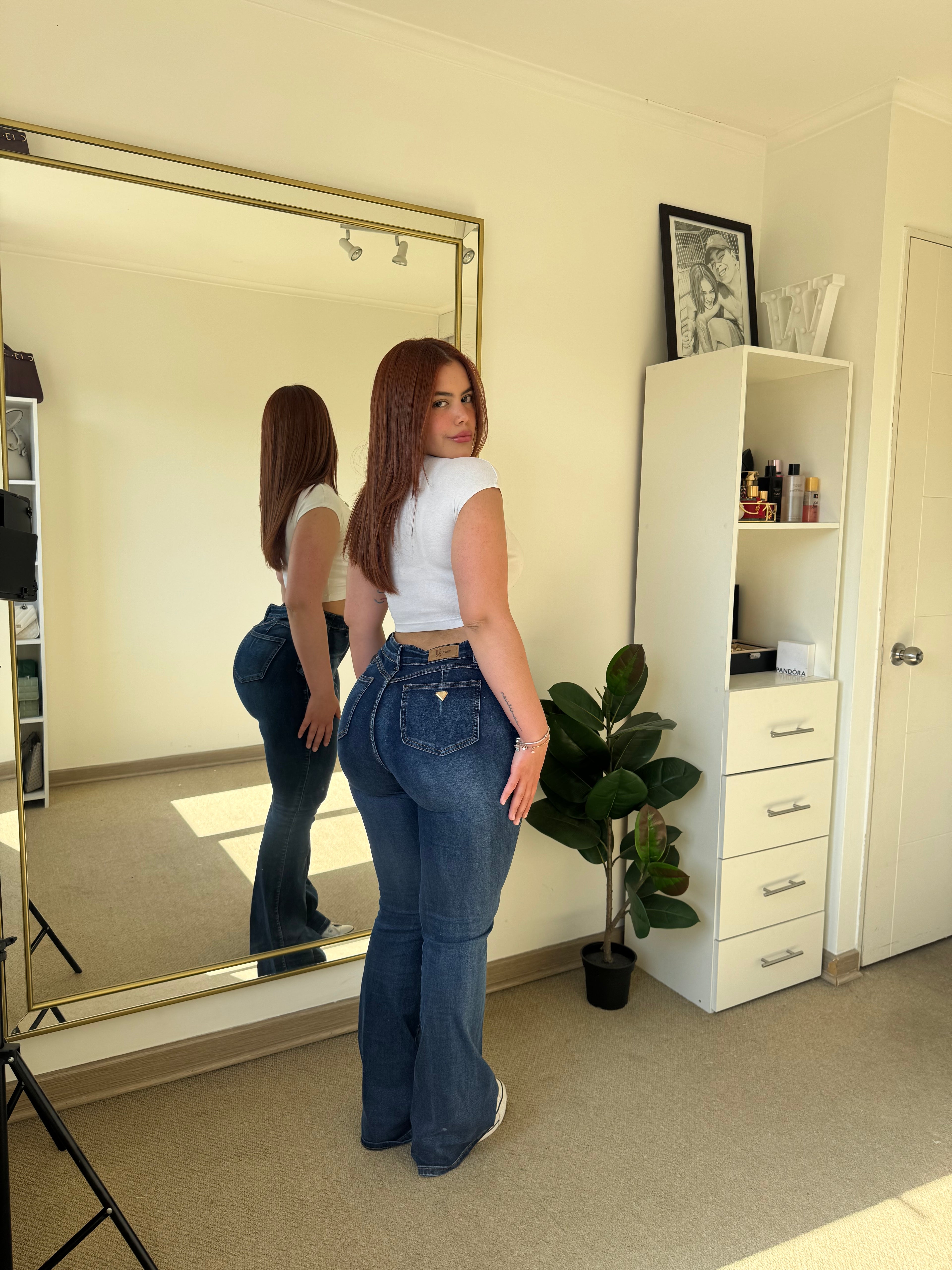 Jeans Flare Trenzado Push Up