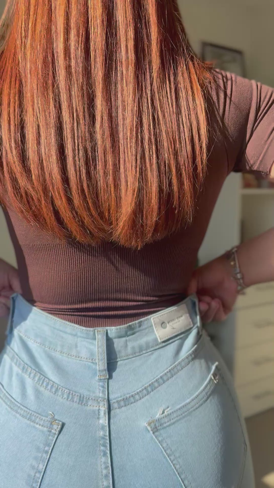 Jeans Recto Brillo Celeste